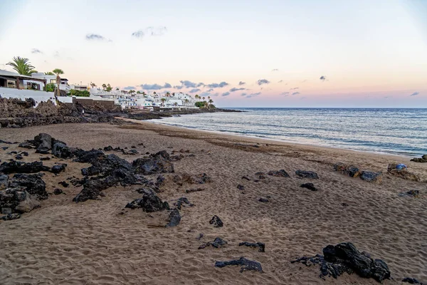 Salida Del Sol Sobre Océano Atlántico Puerto Del Carmen Lanzarote — Foto de Stock