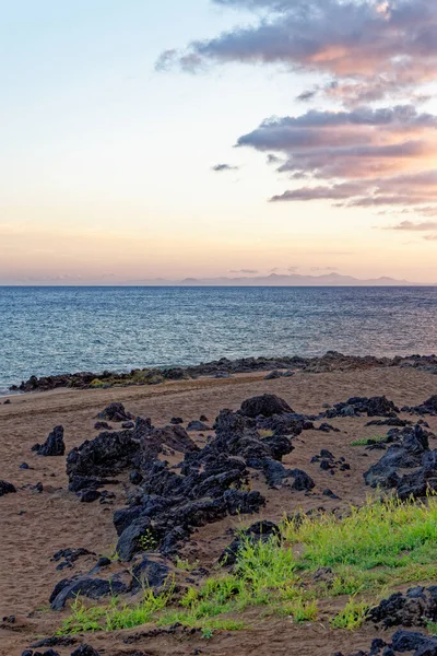 Salida Del Sol Sobre Océano Atlántico Puerto Del Carmen Lanzarote — Foto de Stock