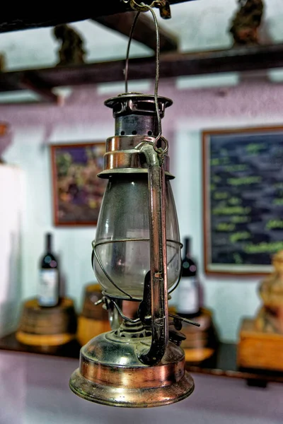 Old Lantern Vintage Oil Gas Lamp Vintage Decorations — Stock Photo, Image