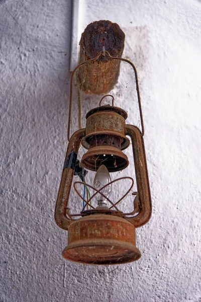 Vecchia Lanterna Lampada Gas Vintage Oil Decorazioni Vintage — Foto Stock