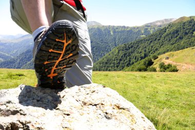 closeup dağ manzarası ile trekking Ayakkabı