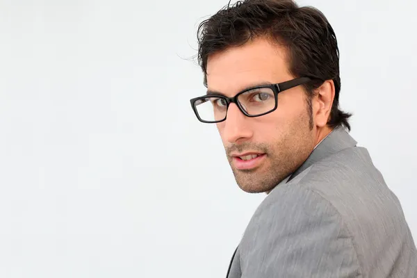 Üzletember, a szemüveg portréja — Stock Fotó