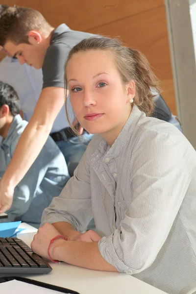 Portrait of student girl in training course — Stock Photo, Image
