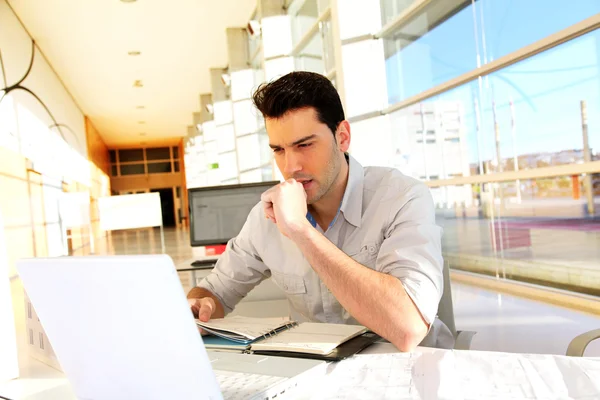 Giovane che studia all'università — Foto Stock