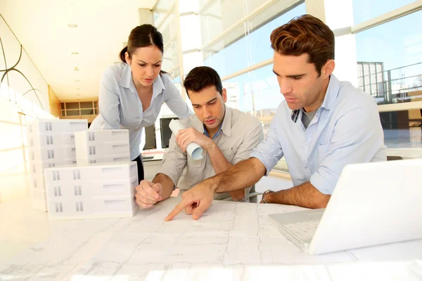 Team of architects working on project — Stock Photo, Image