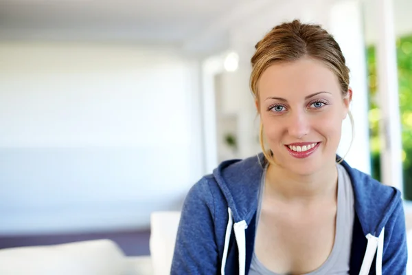 Portrait of cheerful young guy with blue eyes — Stock Photo, Image