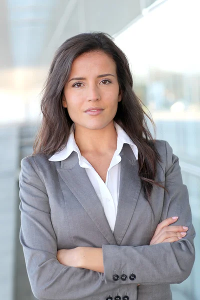 Portrait of beautiful businesswoman standing outside Stock Picture