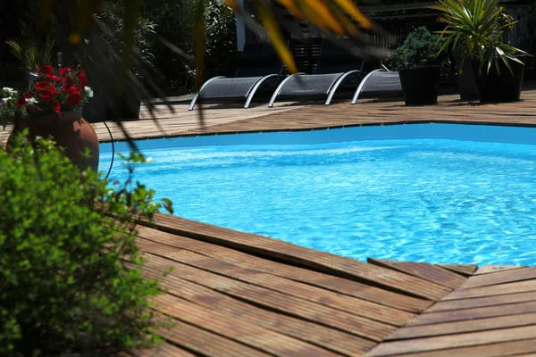 Closeup of private swimming pool — Stock Photo, Image