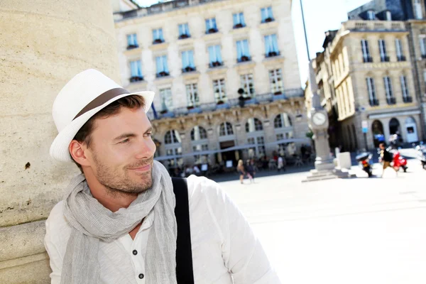 Portrait of handsome man in the town of Bordeaux — Stock Photo, Image