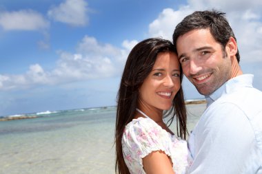 mutlu çift balayı seyahat closeup