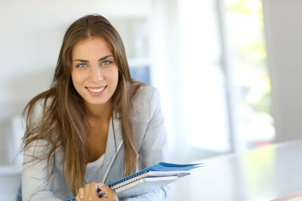 Portrait of beautiful university girl — Stock Photo, Image