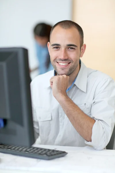 Portrait of smiling student in training course — Stock Photo, Image