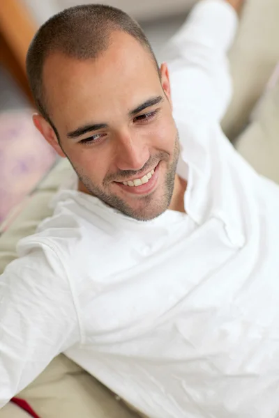 Portrait of handsome man relaxing at home — Stock Photo, Image