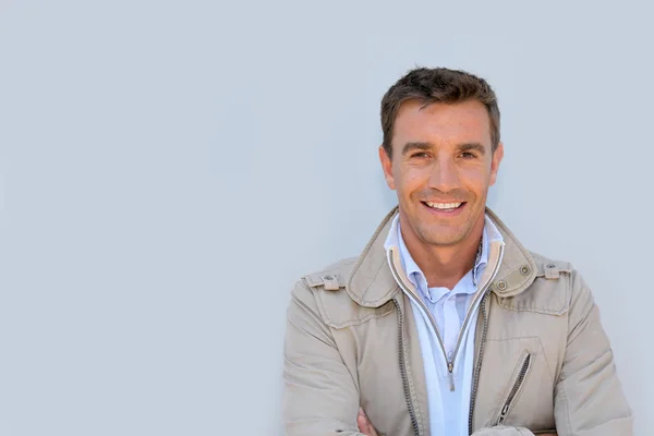 Retrato de homem bonito com jaqueta — Fotografia de Stock