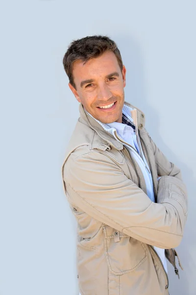 Portrait of handsome man with jacket — Stock Photo, Image