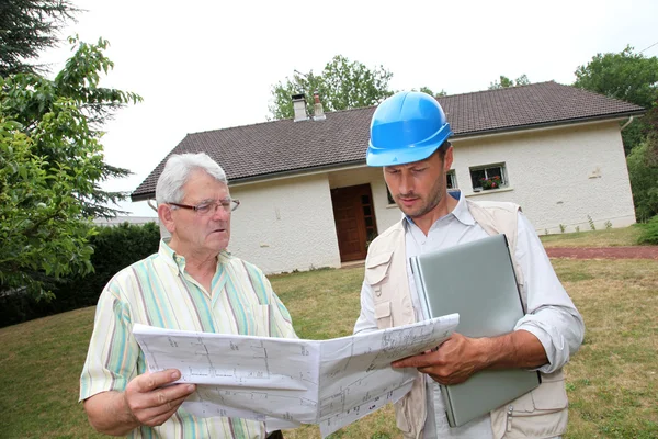 Architekt prywatne spotkania indywidualne w domu — Zdjęcie stockowe