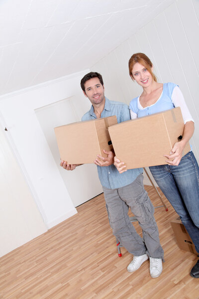 Couple moving in new house