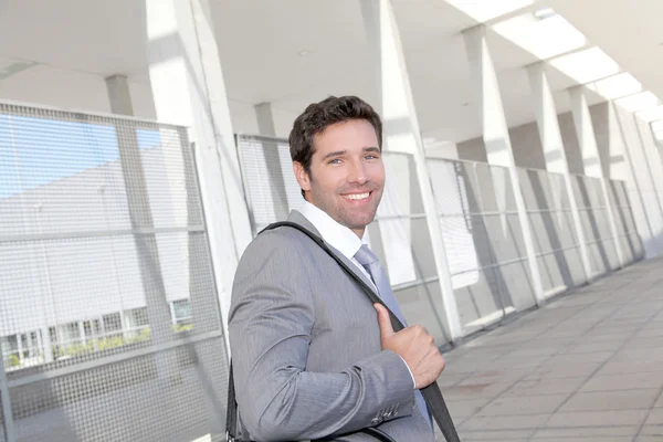 Businessman standing with briefcase — Stock Photo, Image