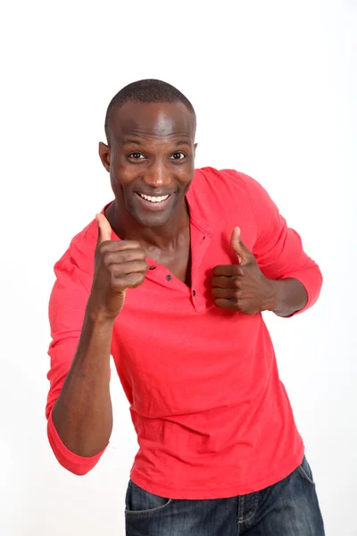 Handsome black man with cheerful attitude — Stock Photo, Image