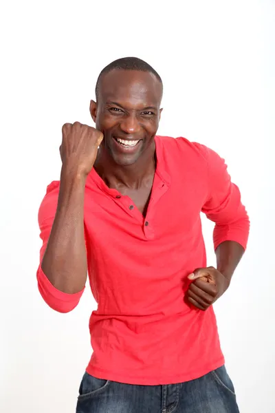 Hombre negro guapo con actitud alegre — Foto de Stock