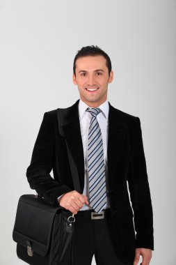 genç gülümseyen satıcısı closeup