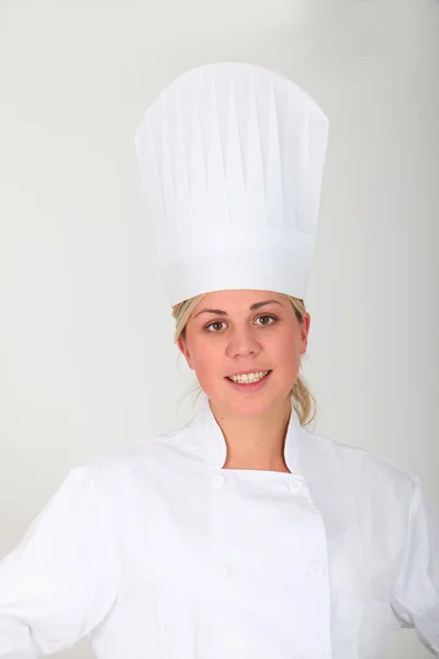 Closeup de cozinheiro com toque — Fotografia de Stock