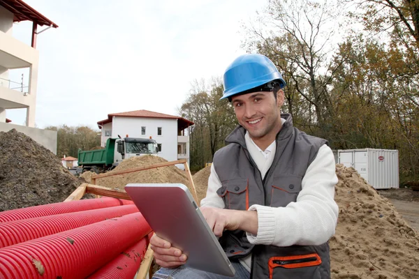 Supervisor on construction site — Stock Photo, Image