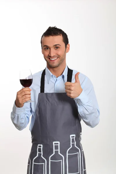 Sommelier ochutnávka červeného vína Stock Fotografie