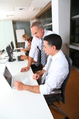 Group of attending business training