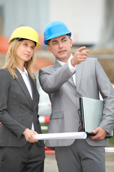 Business on construction site — Stock Photo, Image