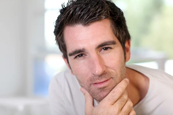 Portrait of handsome guy relaxing at home — Stock Photo, Image