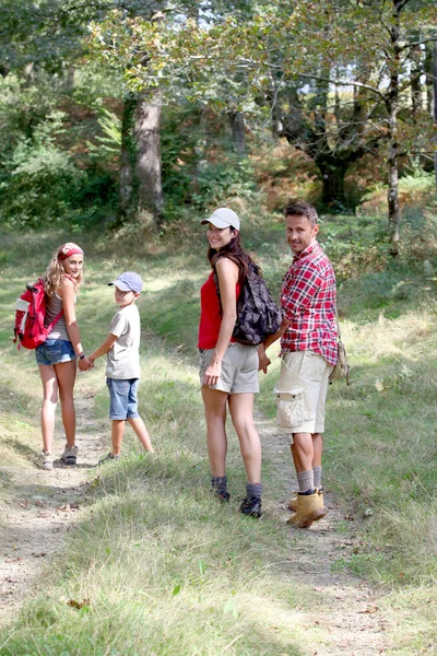 Parents and children on a hiking day — Stock Photo, Image