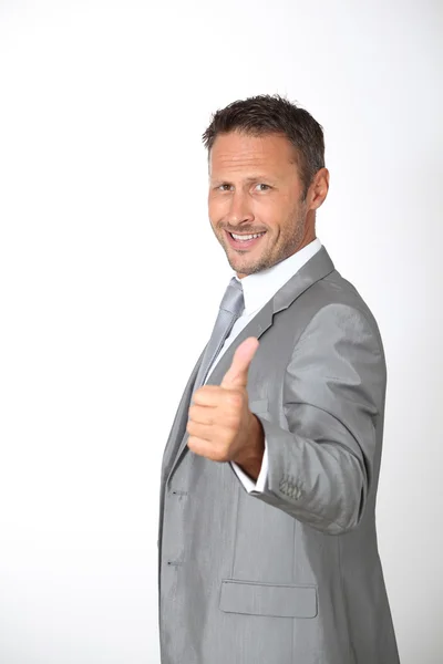 Businessman with thumb up — Stock Photo, Image