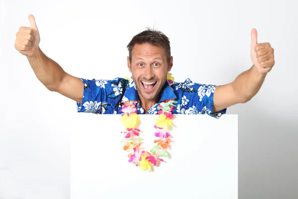 Man with hawaiian shirt — Stock Photo, Image