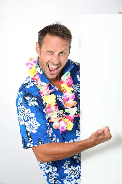 Mann mit Hawaiihemd — Stockfoto