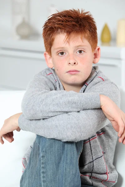 Young boy doing faces — Stock Photo, Image