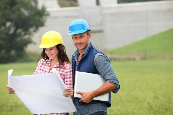 Piano di controllo aziendale in cantiere Foto Stock