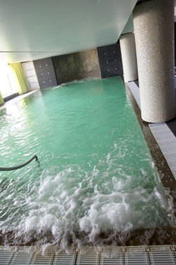 Closeup of spa water pool
