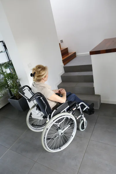 Portrait of senior woman in wheelchair — Stock Photo, Image