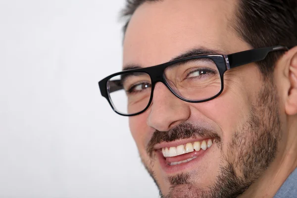 Portrait of smart guy with eyeglasses on — Stock Photo, Image