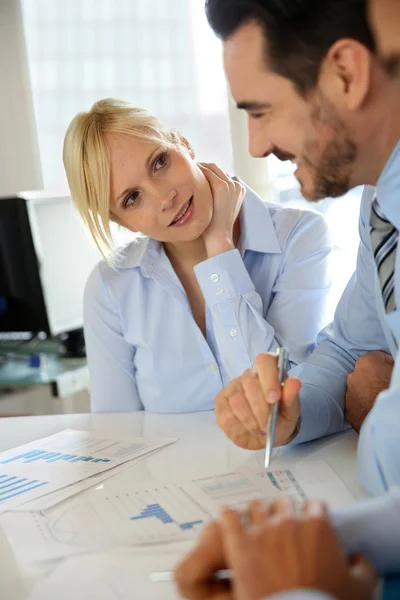 Business people working on financial project — Stock Photo, Image