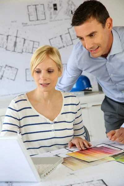 Team of architects working together on project — Stock Photo, Image