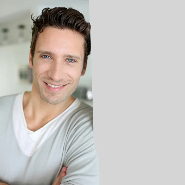 Portrait of handsome man with blue eyes — Stock Photo, Image