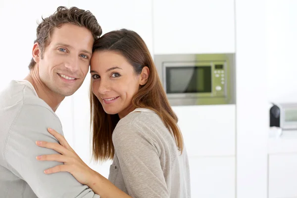 In love couple in new apartment Stock Image