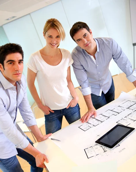 Group of architects working in office — Stock Photo, Image