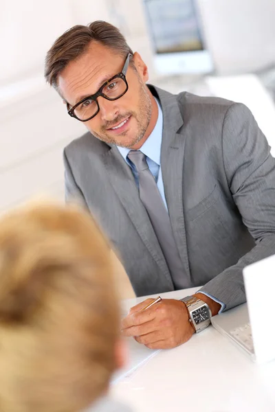 Manager giving a job interview — Stock Photo, Image
