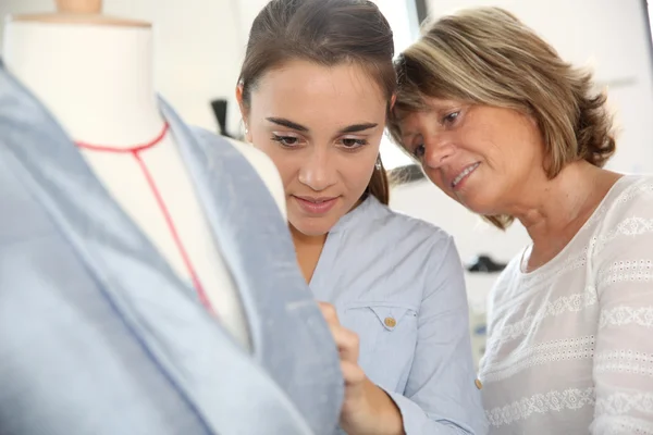 Student girl with teacher in training class — Stock Photo, Image