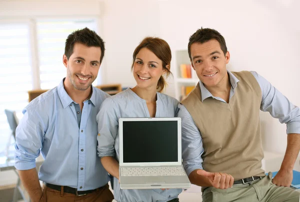 Mensen weergegeven: laptop scherm — Stockfoto