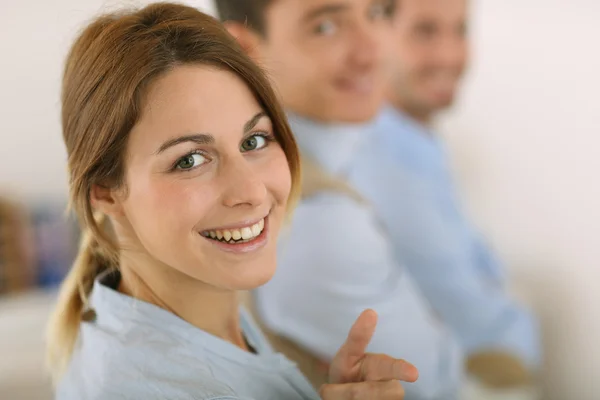 Girl in office — Stock Photo, Image