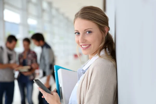 Woman sending text message — Stock Photo, Image